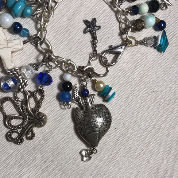 Ocean Blue Chunky Charm Bracelet - Picture 6 of 8